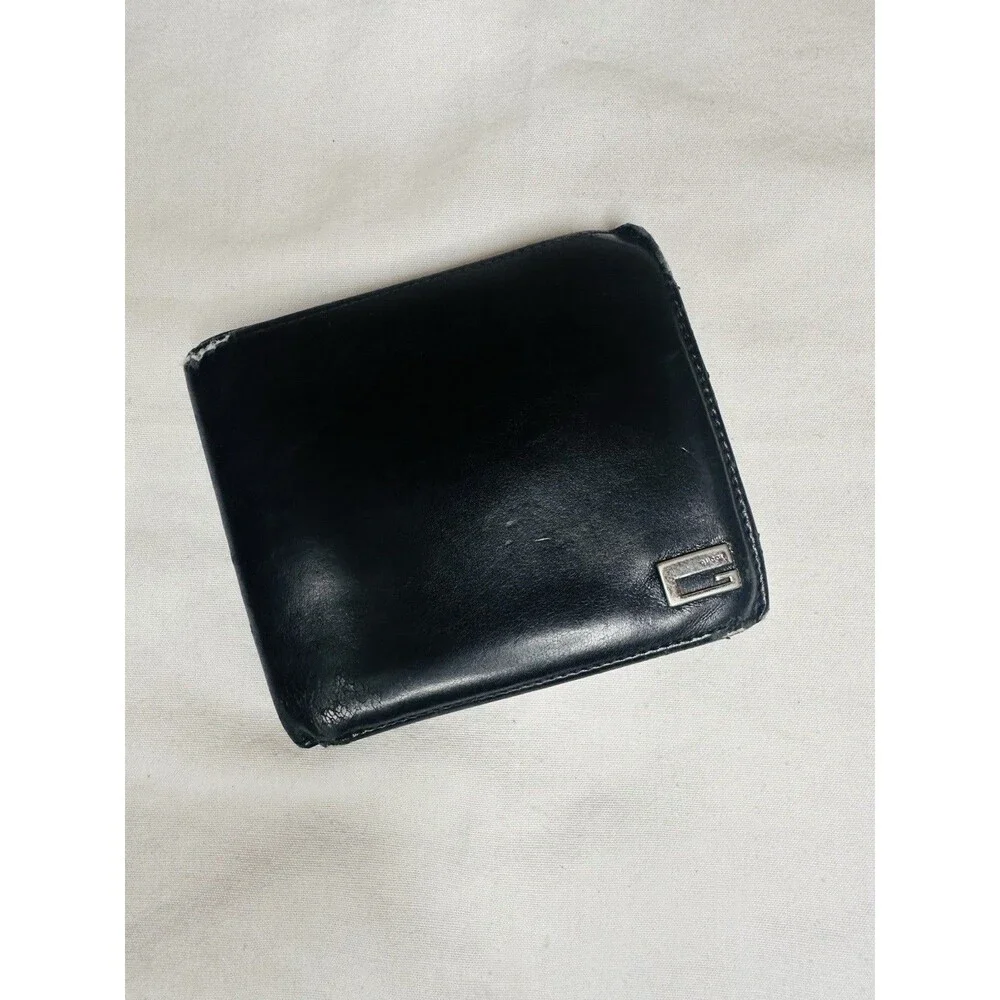 Gucci Tom Ford Era Black Leather Bifold Silver Hardware